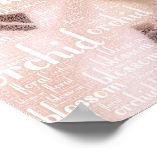 Orchid Floral Blossom Word Cloud Poster (Ecke)