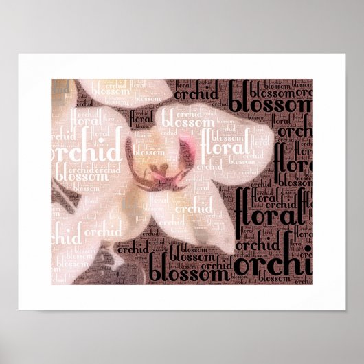 Orchid Floral Blossom Word Cloud Poster (Vorne)