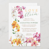 Orchid Floral Bridal Einladung (Vorne/Hinten)