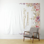 Orchid Floral First Communion Backdrop Wandteppich (Beispiel (Horizontal))