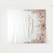 Orchid Floral First Communion Backdrop Wandteppich (Vorderseite (Horizontal))