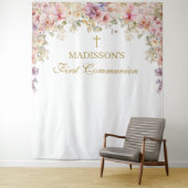 Orchid Floral First Communion Backdrop Wandteppich (Beispiel)