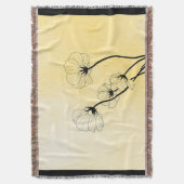 orchid floral line art on yellow decke (Vorderseite Vertikal)