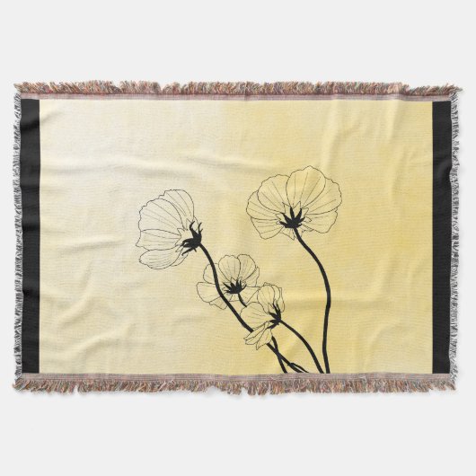 orchid floral line art on yellow decke (Vorderseite)