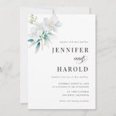 Orchid Floral Minimal Plain All in One Wedding Einladung (Vorderseite)
