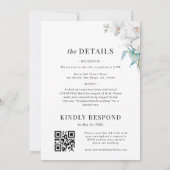 Orchid Floral Minimal Plain All in One Wedding Einladung (Rückseite)