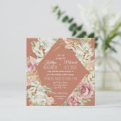 Orchid Floral Terracotta Pampas Palm Leaf Foliage Einladung (Stehend Vorderseite)