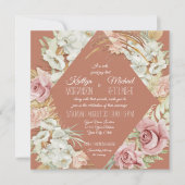 Orchid Floral Terracotta Pampas Palm Leaf Foliage Einladung (Vorderseite)