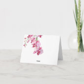 Orchid floral Vielen Dank Karte (Rückseite)