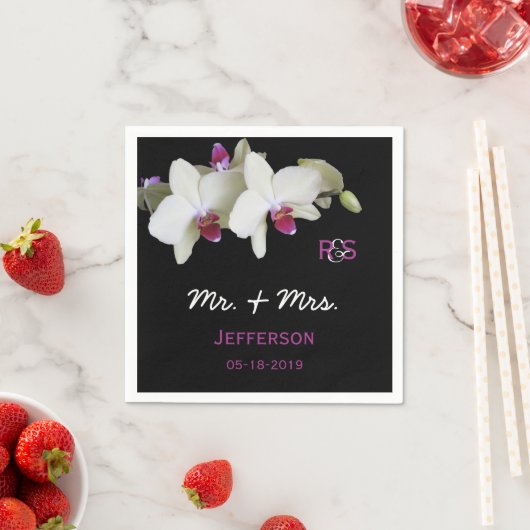 Orchid Floral Wedding Paper Napkins Serviette (Beispiel)