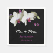 Orchid Floral Wedding Paper Napkins Serviette (Vorderseite)