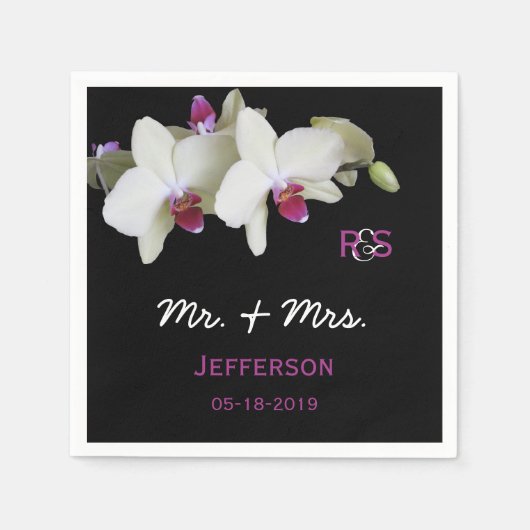 Orchid Floral Wedding Paper Napkins Serviette (Vorderseite)