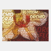 Orchid floral Word Cloud Decoupage Geschenkpapier Set (Vorderseite 2)