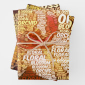 Orchid floral Word Cloud Decoupage Geschenkpapier Set (Beispiel)