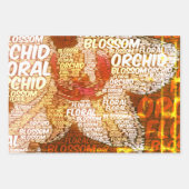 Orchid floral Word Cloud Decoupage Geschenkpapier Set (Vorderseite)