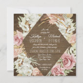 Orchid florale Pampas Palmblätterblättern Rustikal Einladung (Vorderseite)