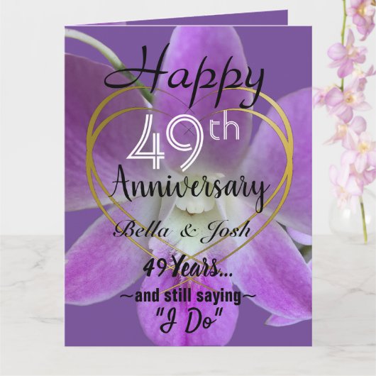 Orchid Flower 49th Wedding Anniversary Card Karte (Orchidee)