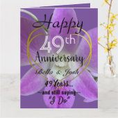 Orchid Flower 49th Wedding Anniversary Card Karte (Gelbe Blume)