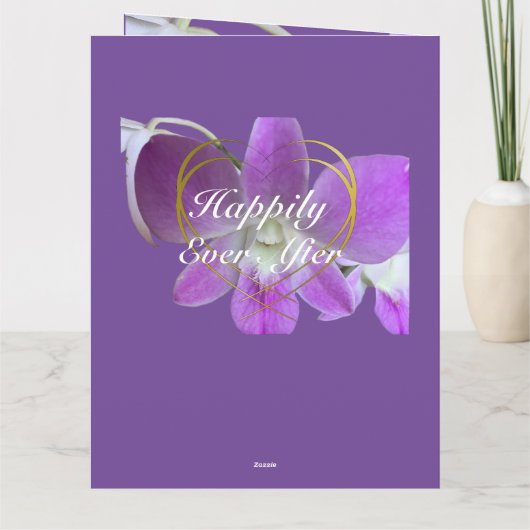 Orchid Flower 49th Wedding Anniversary Card Karte (Rückseite)