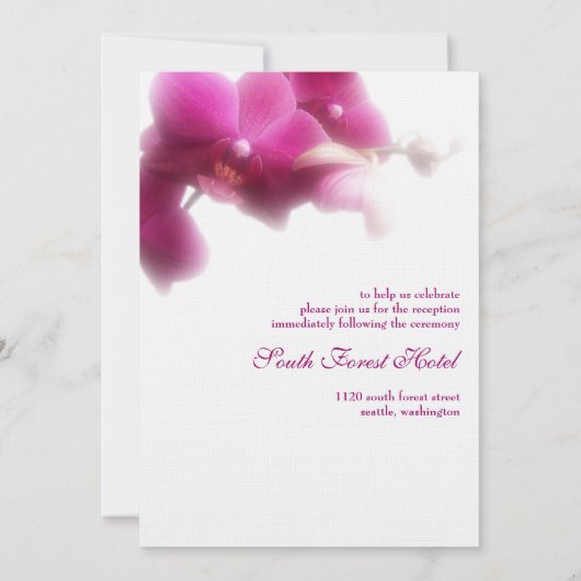 Orchid förmliche Einladung zur Hochzeit (Rückseite)