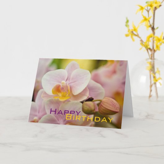 Orchid - Geburtskarte Karte (Gelbe Blume)