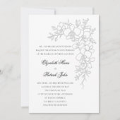 Orchid Gleam Formal Traditional Pure White Wedding Einladung (Vorderseite)