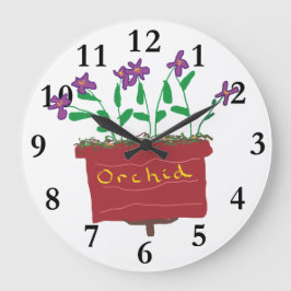 Orchid Große Wanduhr
