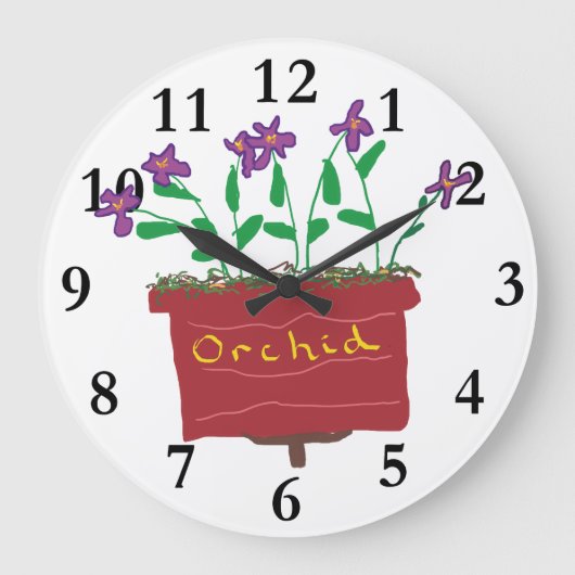 Orchid Große Wanduhr (Vorderseite)