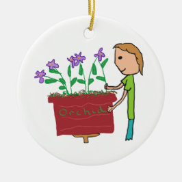 Orchid Growing Keramik Ornament
