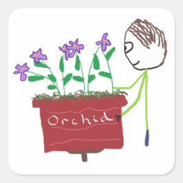 Orchid Growing Quadratischer Aufkleber
