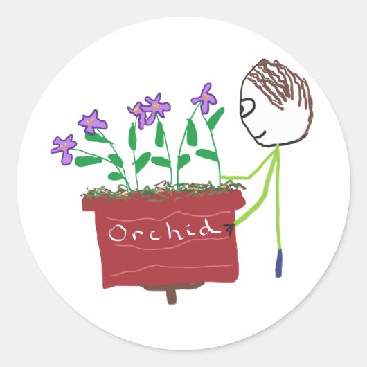 Orchid Growing Runder Aufkleber (Vorderseite)