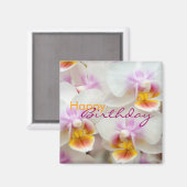 Orchid - Happy Birthday Magnet (Vorderseite/Rückseite)