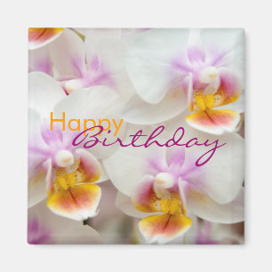 Orchid - Happy Birthday Magnet