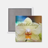 Orchid - Happy Birthday Magnet (Vorderseite/Rückseite)