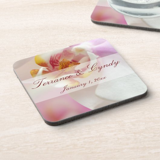 Orchid Heart Getränkeuntersetzer (Linke Seite)