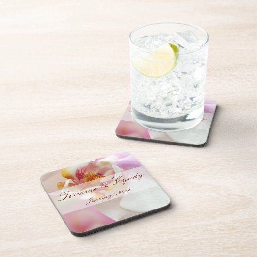 Orchid Heart Getränkeuntersetzer (Rechte Seite)