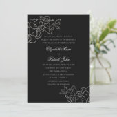 Orchid Heirloom Schwarz-weiß formale klassische Ho Einladung (Stehend Vorderseite)