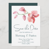 Orchid-Hochzeit Save The Date (Vorne/Hinten)