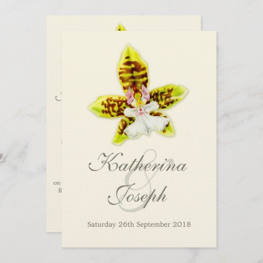 Orchid Hochzeitsmalerei Blume Einladung (Vorne/Hinten)