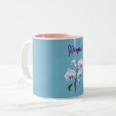 Orchid Illustration Zweifarbige Tasse (Vorderseite Links)