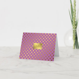 Orchid Imitate Gold Foil Polka Dots Mit Monogramm