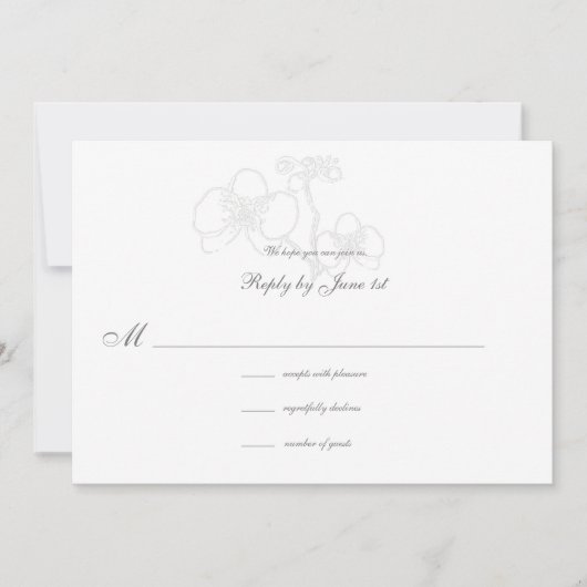 Orchid-Imitate mit Embossed Calligraphy Wedding Re (Vorderseite)