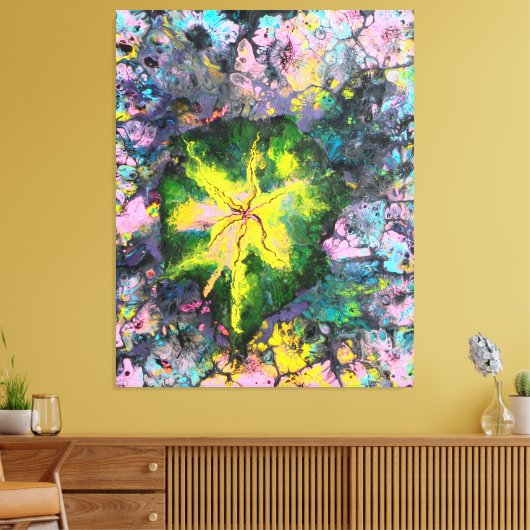"Orchid In Blooms", abstract, psychedelic Leinwanddruck (Insitu (Wohnzimmer))