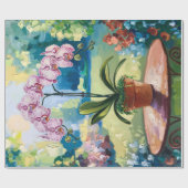Orchid in einem Pot-Gemälde mit botanischer Dekoup Geschenkpapier (Flach)
