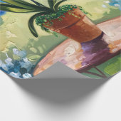 Orchid in einem Pot-Gemälde mit botanischer Dekoup Geschenkpapier (Ecke)