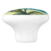 Orchid in einer Potmalerei Botanischer Kunst Keramikknauf (Seitenansicht)