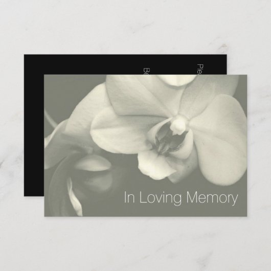 Orchid in Love Memory Kaki Feier des Lebens Einladung (Vorne/Hinten)