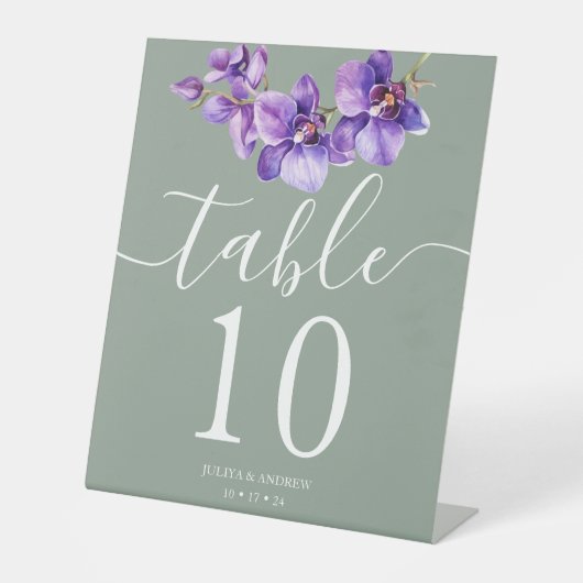 Orchid in Saga Tischnummer Sockelschild (Vorderseite)