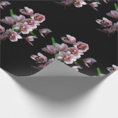 Orchid Insanity auf schwarz Geschenkpapier (Ecke)