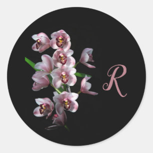 Orchid Insanity in schwarz Runder Aufkleber